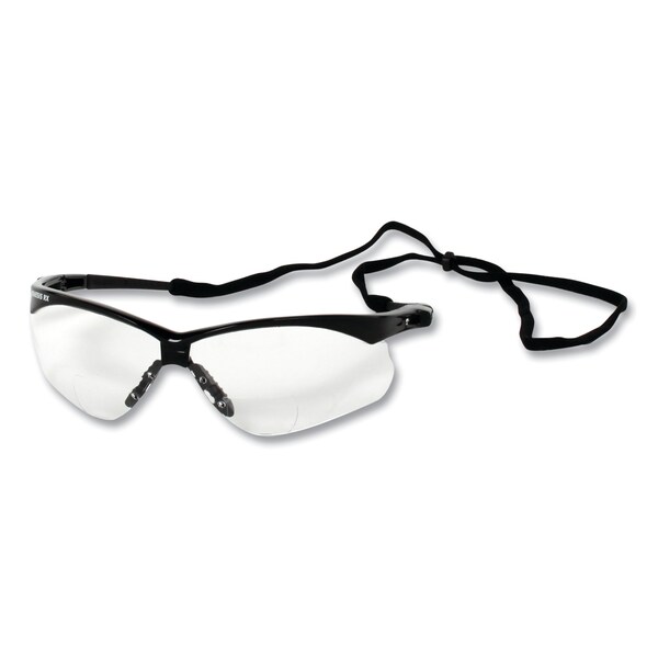 V60 Nemesis Rx Reader Safety Glasses, Black Frame, Clear Lens, +3.0 Diopter Strength, PK6